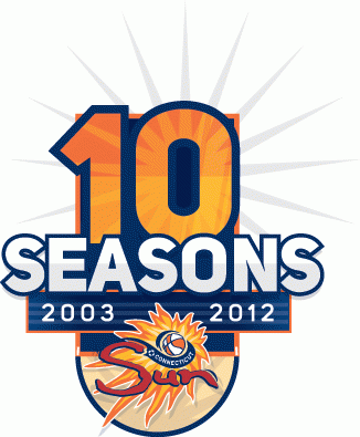 Connecticut Sun 2012 Anniversary Logo iron on transfers for T-shirts